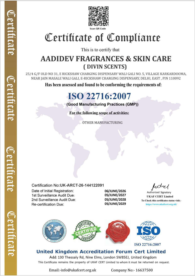 ISO 22716:2007 Certified
