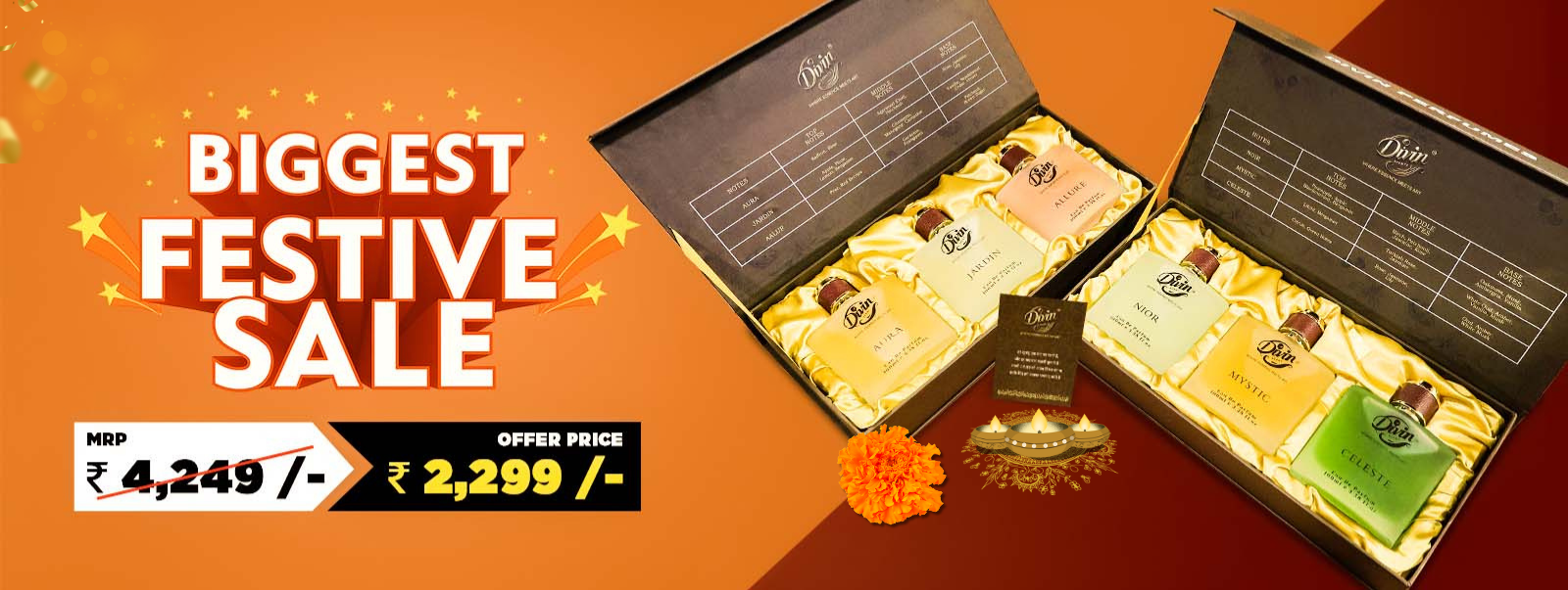 Luxury perfume gift boxes with festive offer β flat discount, price βΉ2,299 only